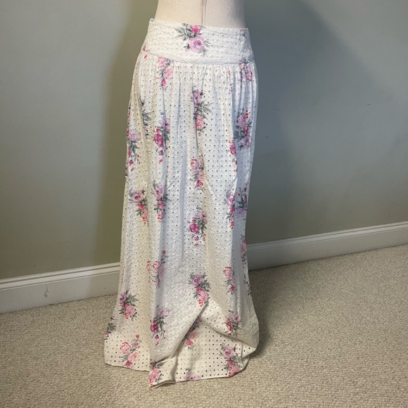 LoveShackFancy Aventi Gathered Floral Print Cotton Skirt - Size 2 - Picture 8 of 12